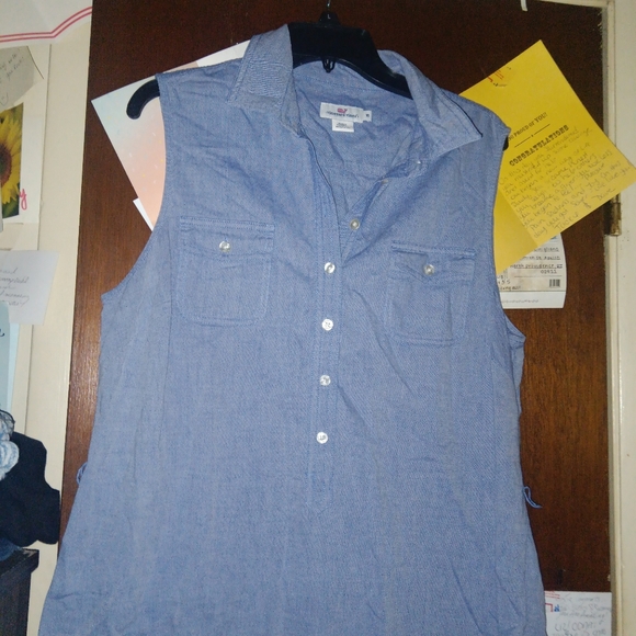 VINEYARD VINES Border Striped Oxford Striped Dress - Picture 6 of 9